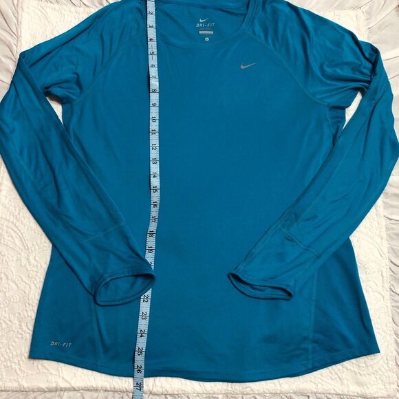Nike Dri Fit Athletic Long Sleeve Shirt Size Large Reflective Sleeves - Picture 6 of 10